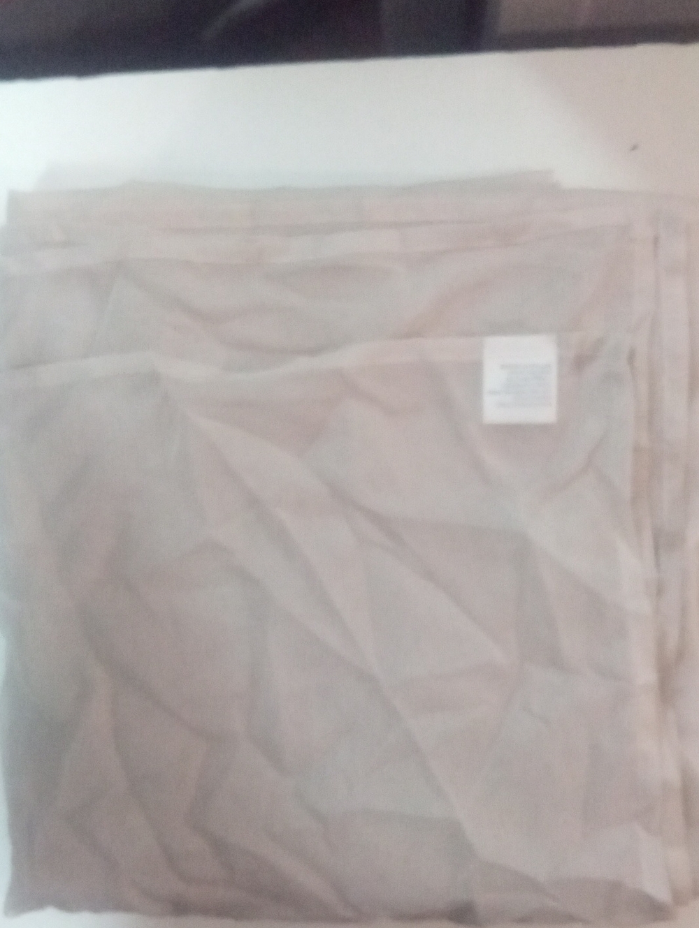 R Home Sheer Window Curtain Scarf Voile Ivory Tan 216" Long NWT $35